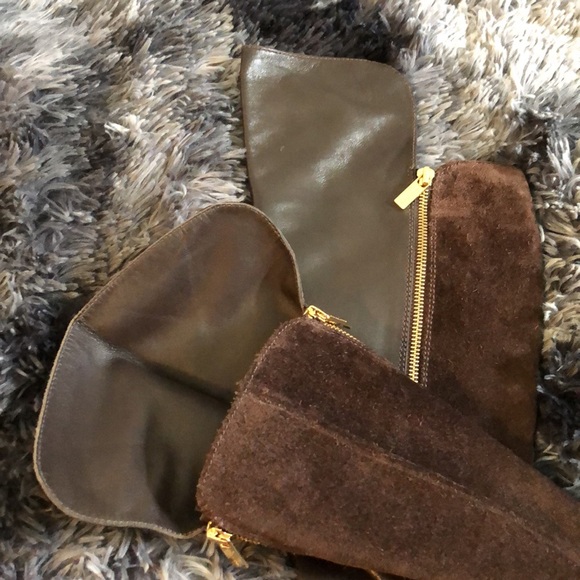 Michael Kors Dark Brown Tall Knee High Zip Up Heel Boots size 7.0 pre-owned - Picture 13 of 14